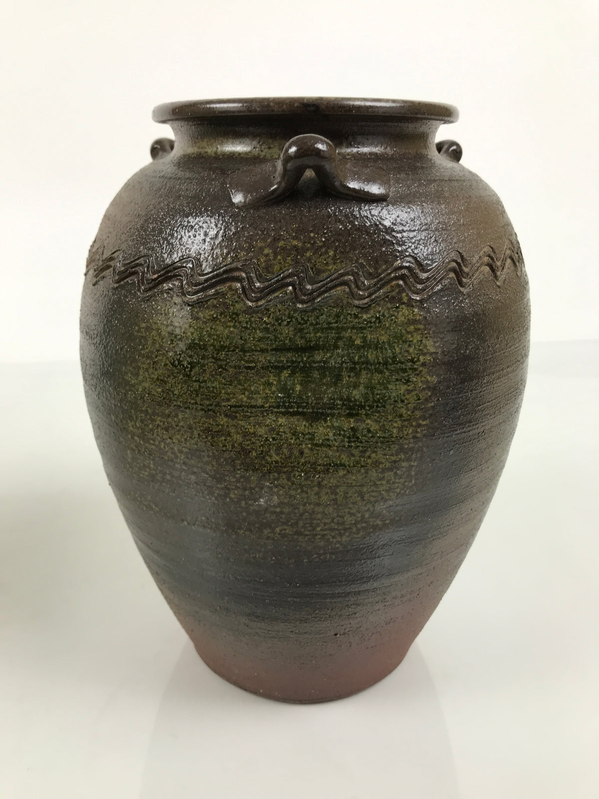 Japanese Ceramic Flower Vase Vtg Ikebana Kabin Pot Jar Ash Glaze Brown FK277-KT - Vase-chidorivintage.com