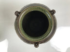Japanese Ceramic Flower Vase Vtg Ikebana Kabin Pot Jar Ash Glaze Brown FK277-KT - Vase-chidorivintage.com