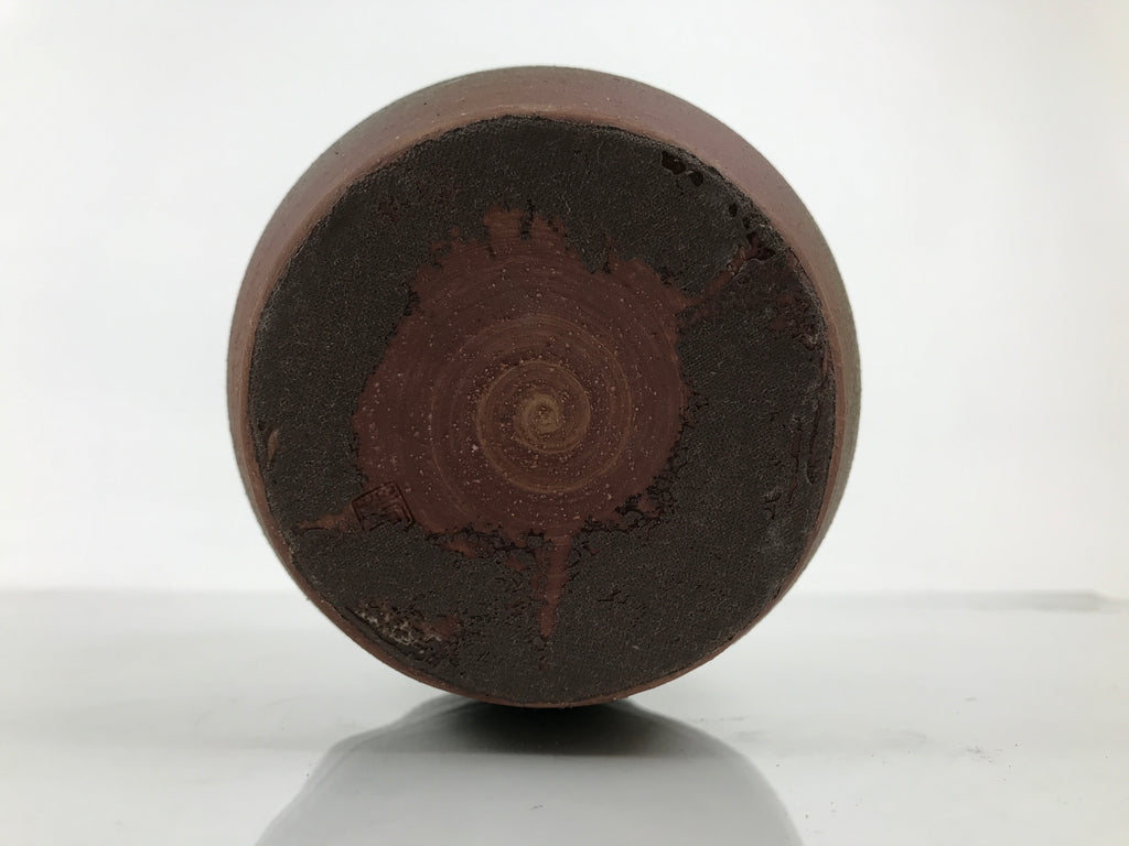 Japanese Ceramic Flower Vase Vtg Ikebana Kabin Pot Jar Ash Glaze Brown FK277-KT - Vase-chidorivintage.com