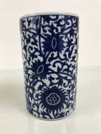 Japanese Porcelain Flower Vase Vtg Ikebana Kabin Blue White Floral Vine FK278-KT - Vase-chidorivintage.com