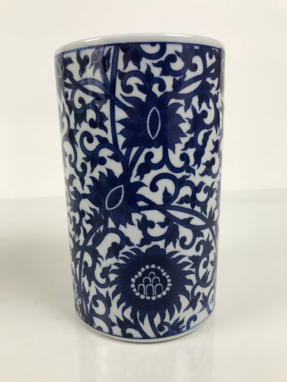 Japanese Porcelain Flower Vase Vtg Ikebana Kabin Blue White Floral Vine FK278-KT - Vase-chidorivintage.com