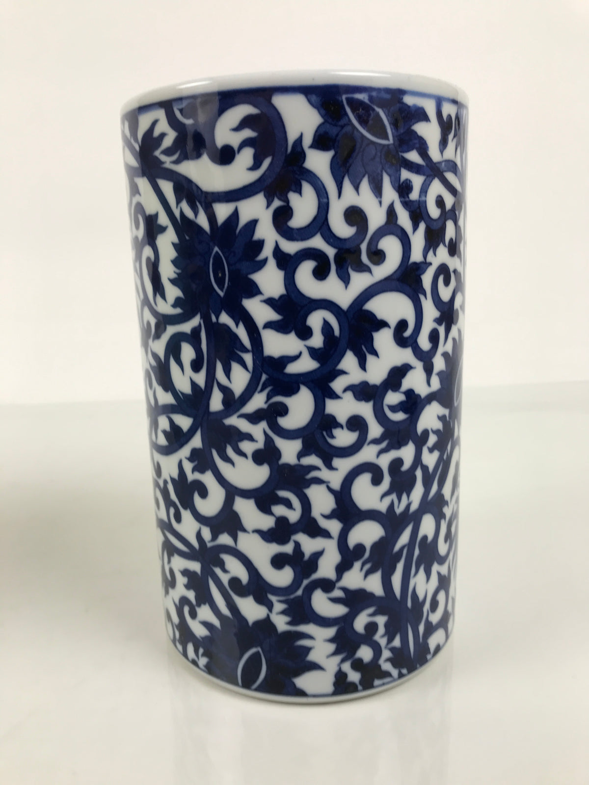 Japanese Porcelain Flower Vase Vtg Ikebana Kabin Blue White Floral Vine FK278-KT - Vase-chidorivintage.com