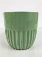 Japanese Celadon Porcelain Jar Vtg Seiji Pot Kame Groove Pale Green Y633-KT - Tea Ceremony-chidorivintage.com