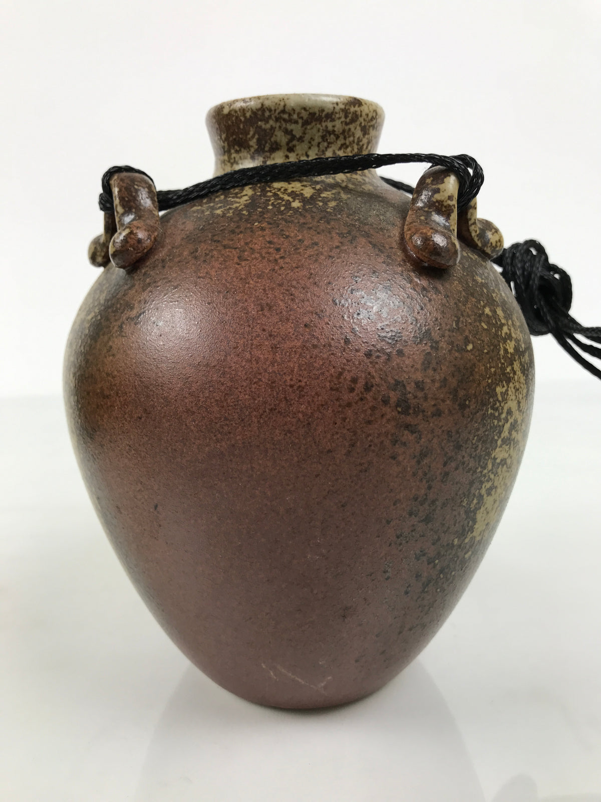 Japanese Ceramic Flower Vase Vtg Ikebana Kabin Hanging Ash Glaze Brown FK279-KT - Vase-chidorivintage.com