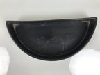 Japanese Ceramic Suiban Flower Vase Vtg Pottery Ikebana Accessory Black Y606-KT - Vase-chidorivintage.com