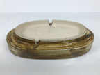Japanese Ceramic Suiban Flower Vase Pottery Ikebana Accessory Brown Oval Y607-KT - Vase-chidorivintage.com