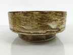 Japanese Ceramic Suiban Flower Vase Pottery Ikebana Accessory Brown Oval Y607-KT - Vase-chidorivintage.com