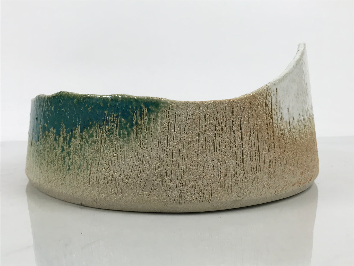 Japanese Ceramic Suiban Flower Vase Pottery Ikebana Accessory Mountain Oval Y608-KT - Vase-chidorivintage.com