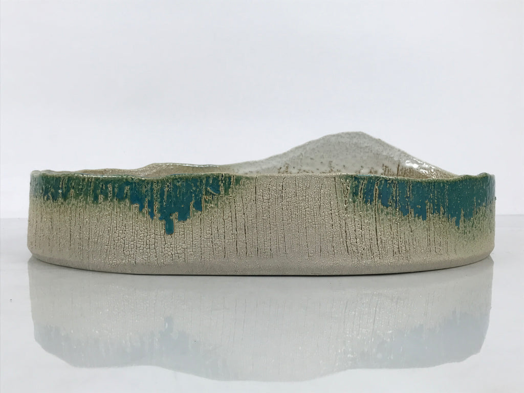 Japanese Ceramic Suiban Flower Vase Pottery Ikebana Accessory Mountain Oval Y608-KT - Vase-chidorivintage.com