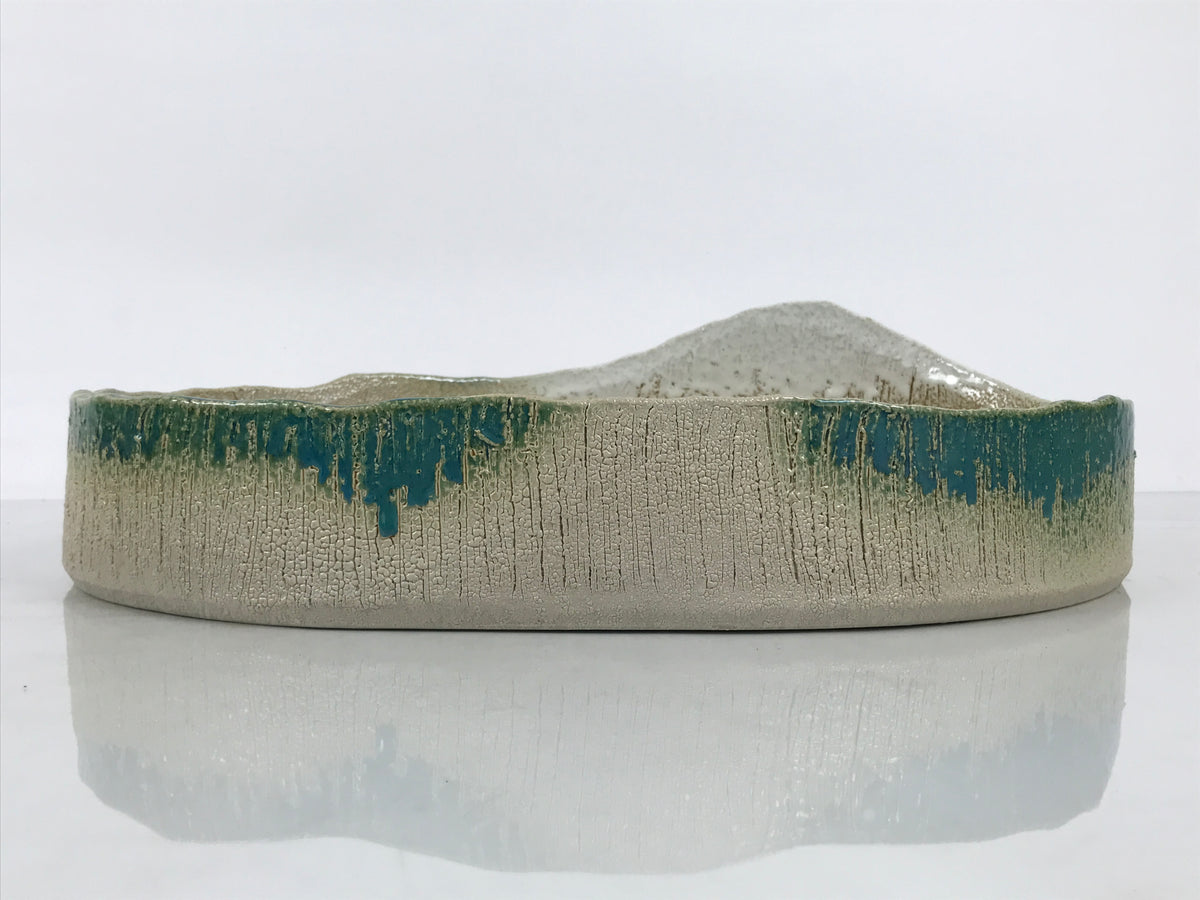 Japanese Ceramic Suiban Flower Vase Pottery Ikebana Accessory Mountain Oval Y608-KT - Vase-chidorivintage.com