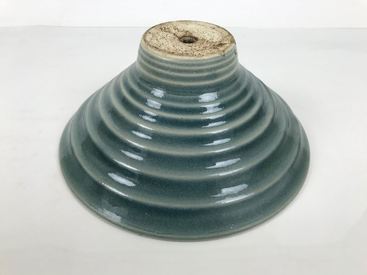 Japanese Ceramic Suiban Flower Vase Pottery Ikebana Accessory Round Blue Y611-KT - Vase-chidorivintage.com
