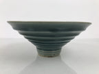 Japanese Ceramic Suiban Flower Vase Pottery Ikebana Accessory Round Blue Y611-KT - Vase-chidorivintage.com