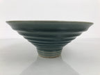 Japanese Ceramic Suiban Flower Vase Pottery Ikebana Accessory Round Blue Y611-KT - Vase-chidorivintage.com