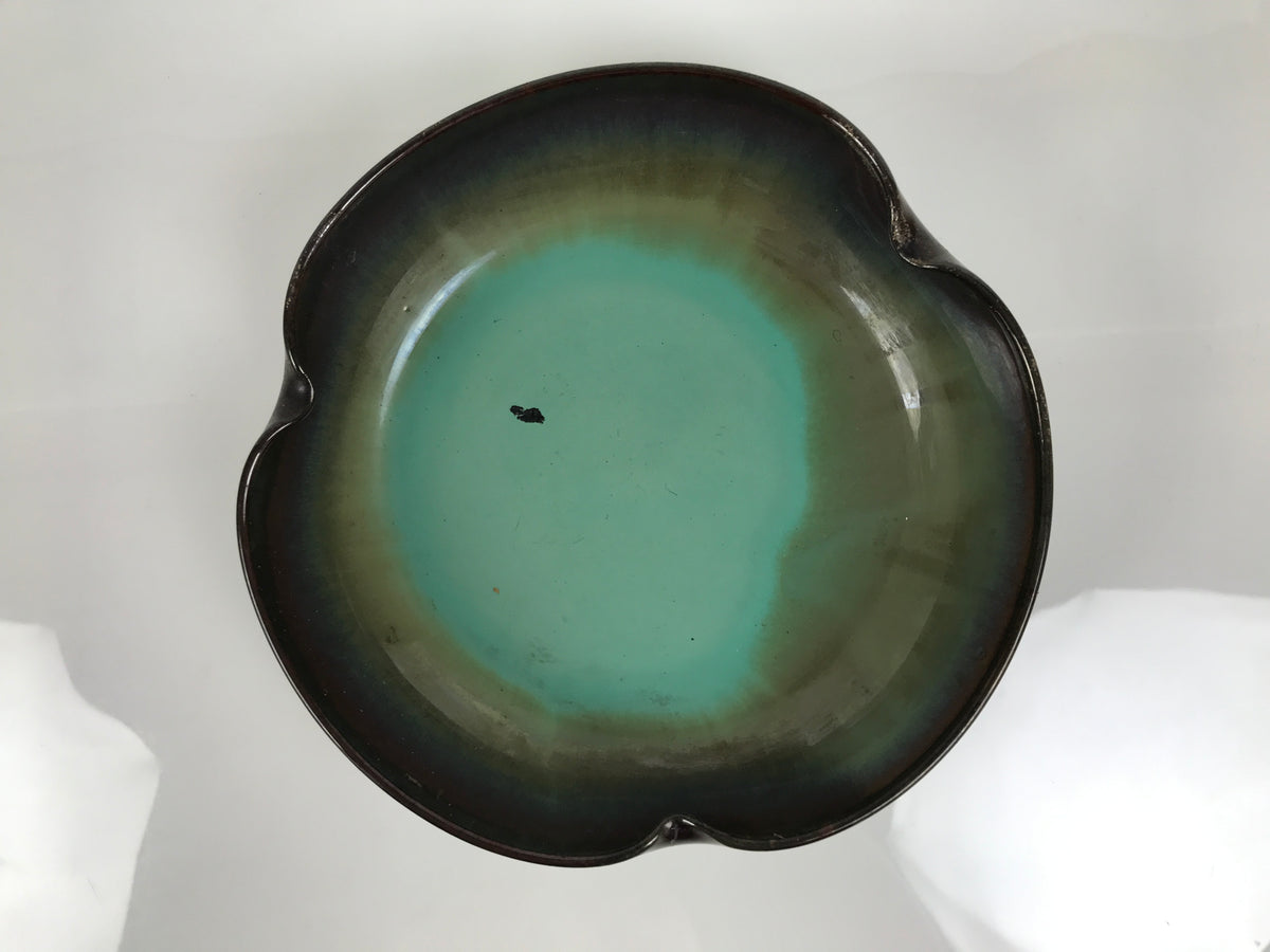 Japanese Ceramic Suiban Flower Vase Pottery Ikebana Accessory Brown Blue Y609-KT - Vase-chidorivintage.com