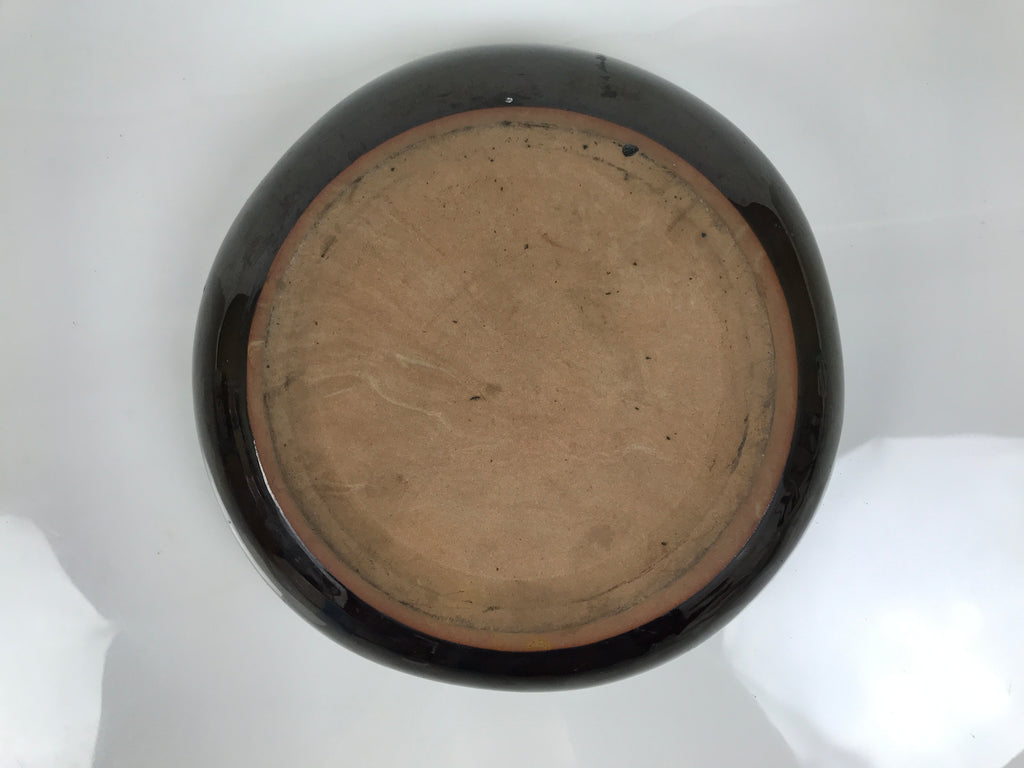 Japanese Ceramic Suiban Flower Vase Pottery Ikebana Accessory Brown Blue Y609-KT - Vase-chidorivintage.com
