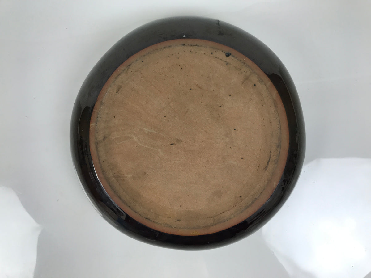 Japanese Ceramic Suiban Flower Vase Pottery Ikebana Accessory Brown Blue Y609-KT - Vase-chidorivintage.com
