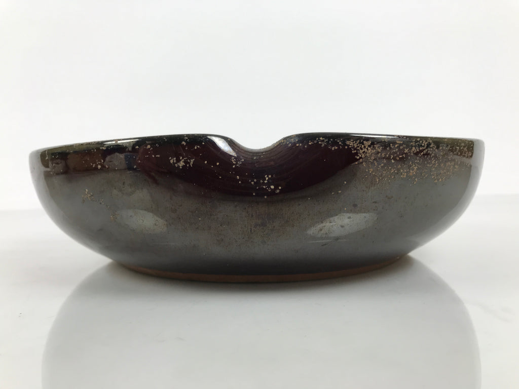 Japanese Ceramic Suiban Flower Vase Pottery Ikebana Accessory Brown Blue Y609-KT - Vase-chidorivintage.com