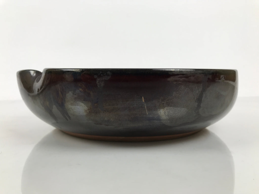 Japanese Ceramic Suiban Flower Vase Pottery Ikebana Accessory Brown Blue Y609-KT - Vase-chidorivintage.com