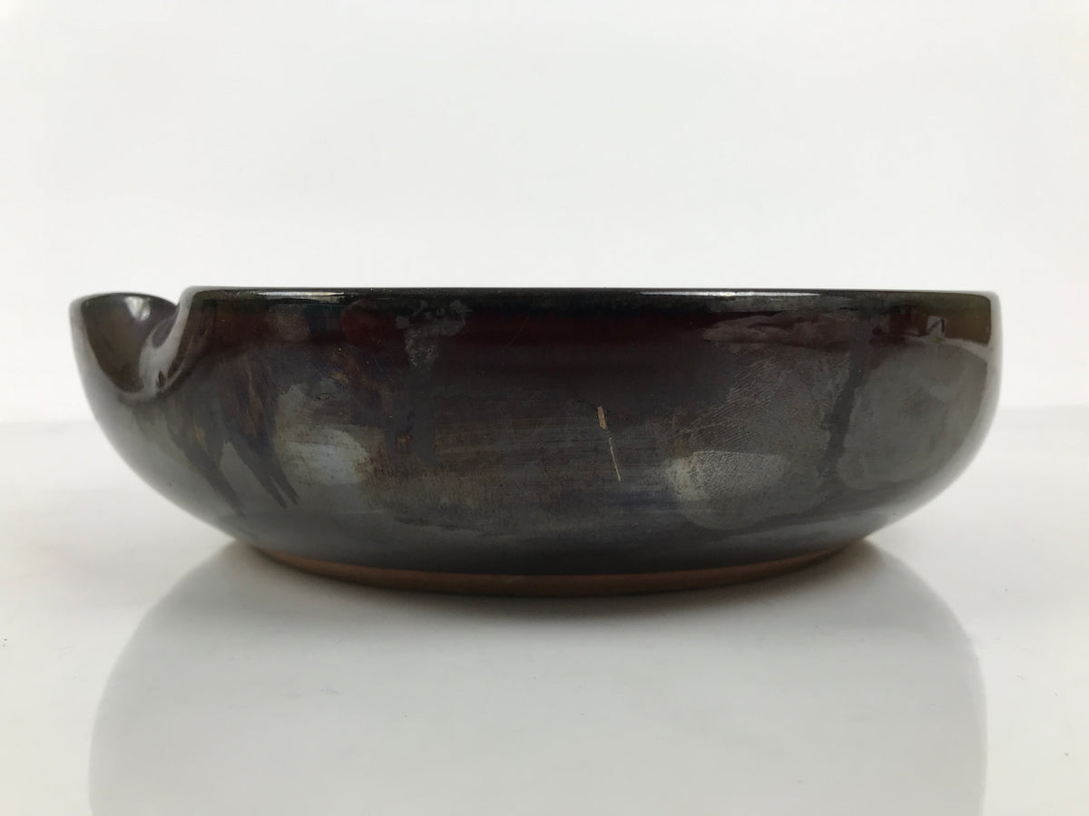 Japanese Ceramic Suiban Flower Vase Pottery Ikebana Accessory Brown Blue Y609-KT - Vase-chidorivintage.com