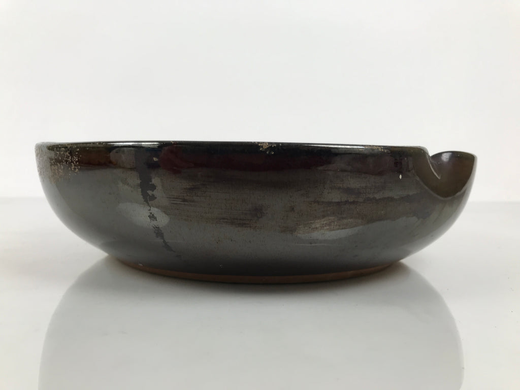 Japanese Ceramic Suiban Flower Vase Pottery Ikebana Accessory Brown Blue Y609-KT - Vase-chidorivintage.com