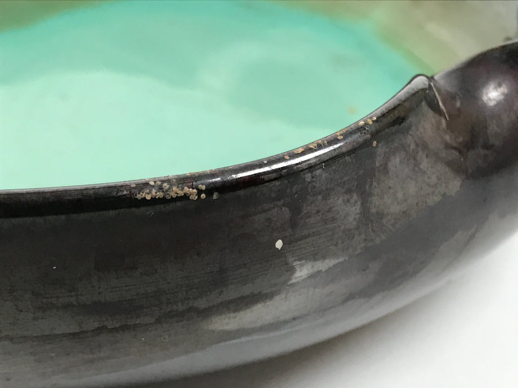 Japanese Ceramic Suiban Flower Vase Pottery Ikebana Accessory Brown Blue Y609-KT - Vase-chidorivintage.com