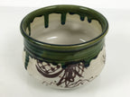 Japanese Oribe Pottery Ceramic Waste Water Bowl Kensui Vtg Tea Ceremony CHB175-KT - Bowl-chidorivintage.com