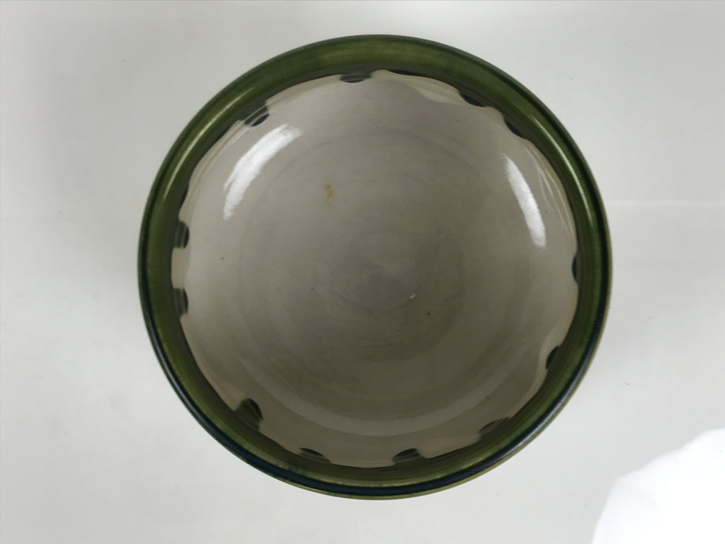 Japanese Oribe Pottery Ceramic Waste Water Bowl Kensui Vtg Tea Ceremony CHB175-KT - Bowl-chidorivintage.com