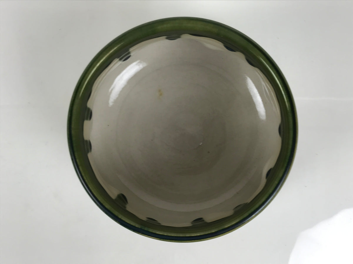Japanese Oribe Pottery Ceramic Waste Water Bowl Kensui Vtg Tea Ceremony CHB175-KT - Bowl-chidorivintage.com