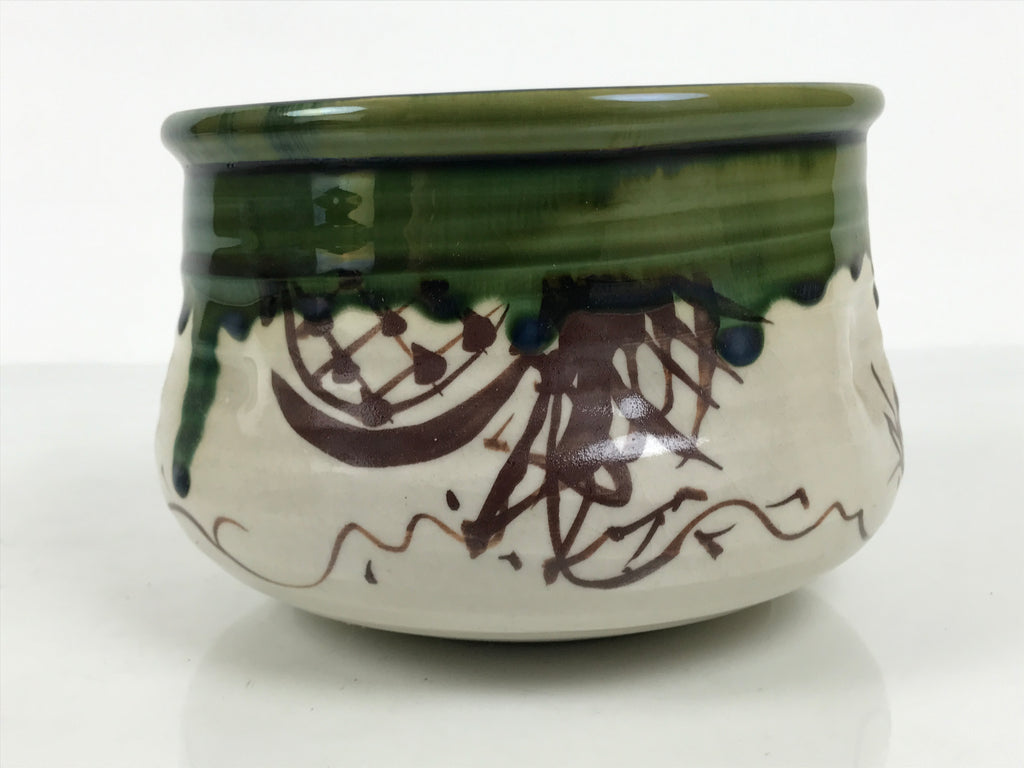 Japanese Oribe Pottery Ceramic Waste Water Bowl Kensui Vtg Tea Ceremony CHB175-KT - Bowl-chidorivintage.com