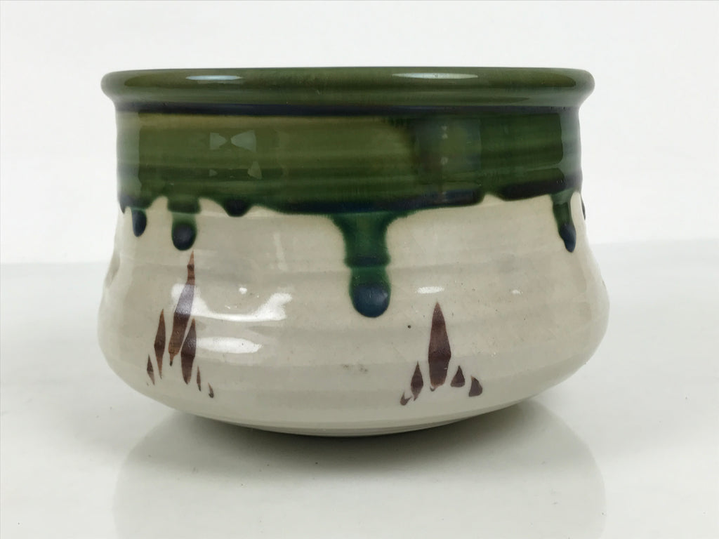 Japanese Oribe Pottery Ceramic Waste Water Bowl Kensui Vtg Tea Ceremony CHB175-KT - Bowl-chidorivintage.com