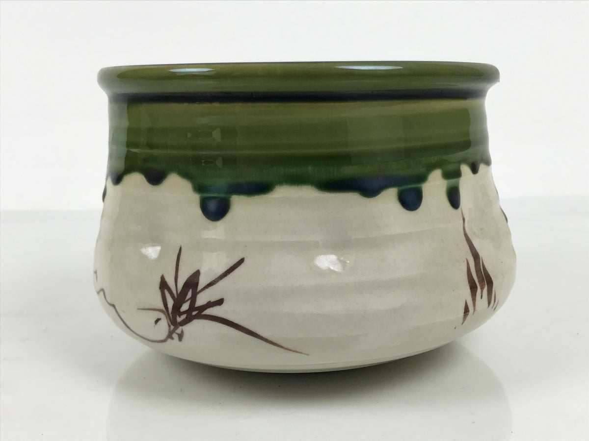 Japanese Oribe Pottery Ceramic Waste Water Bowl Kensui Vtg Tea Ceremony CHB175-KT - Bowl-chidorivintage.com
