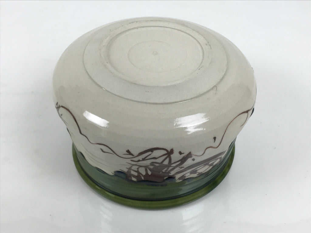Japanese Oribe Pottery Ceramic Waste Water Bowl Kensui Vtg Tea Ceremony CHB175-KT - Bowl-chidorivintage.com