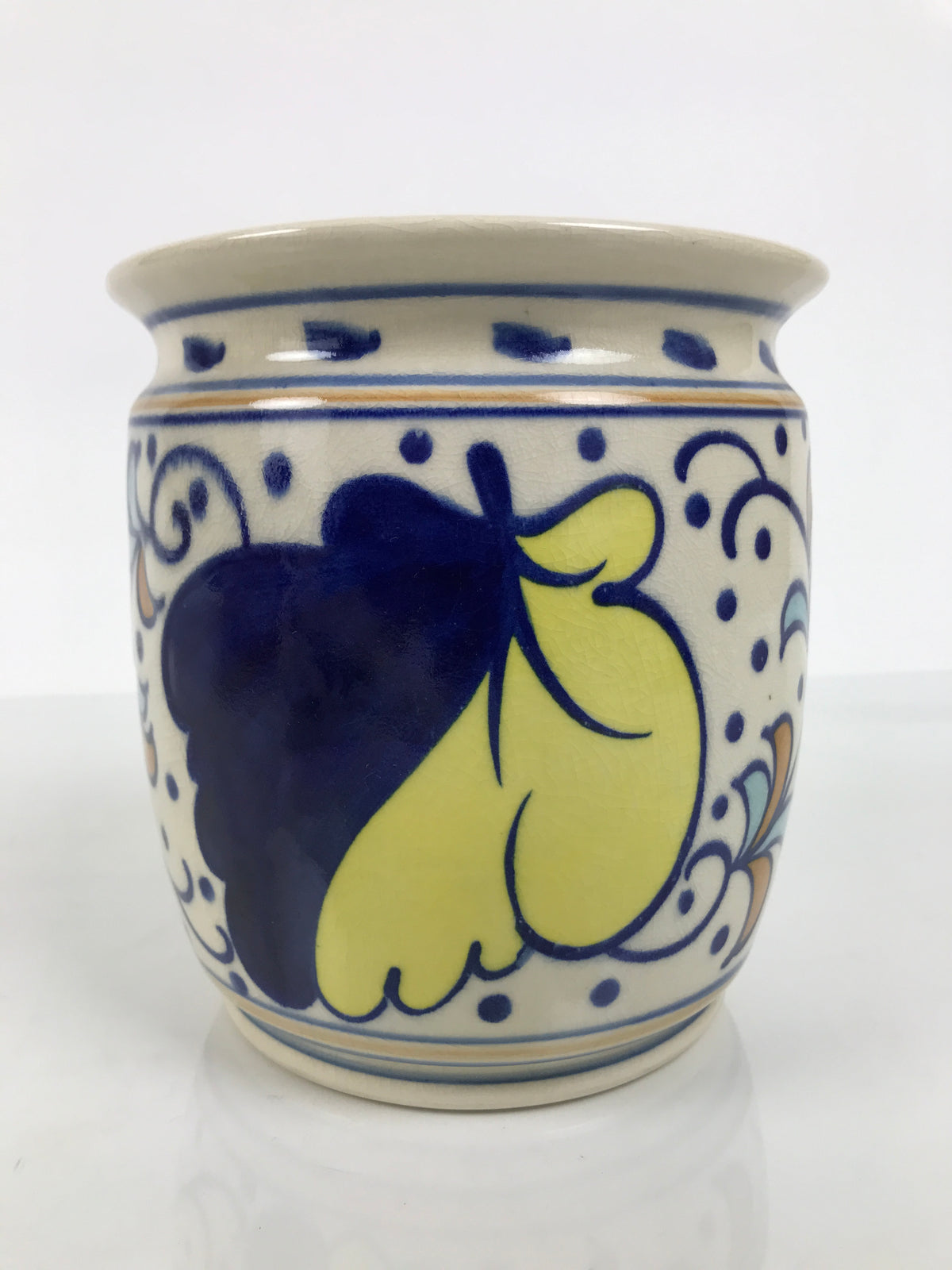 Japanese Porcelain Mizusashi Water Jar Vtg Tea Ceremony Pot Dutch-Style TG214-KT - Tea Ceremony-chidorivintage.com