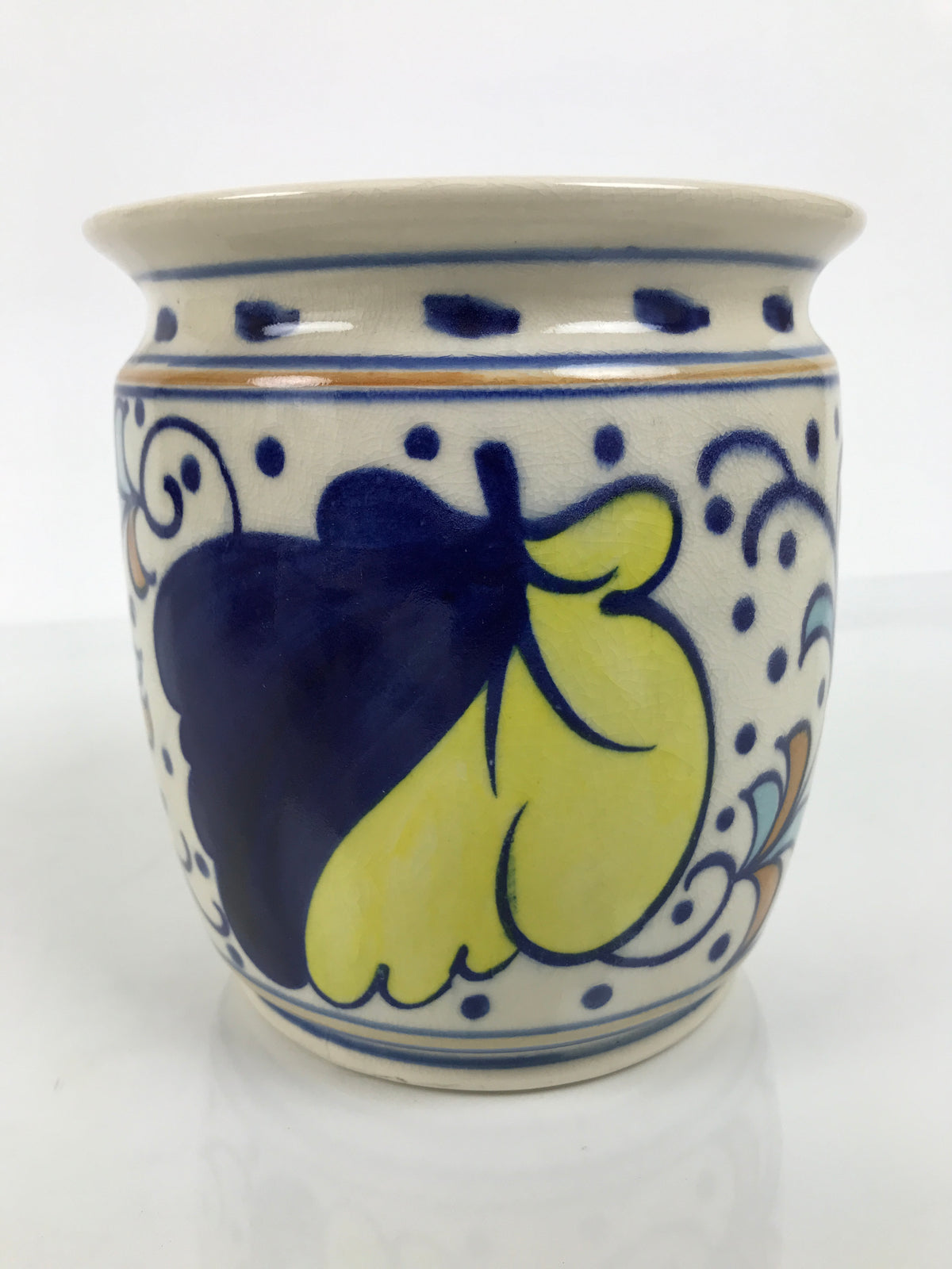 Japanese Porcelain Mizusashi Water Jar Vtg Tea Ceremony Pot Dutch-Style TG214-KT - Tea Ceremony-chidorivintage.com