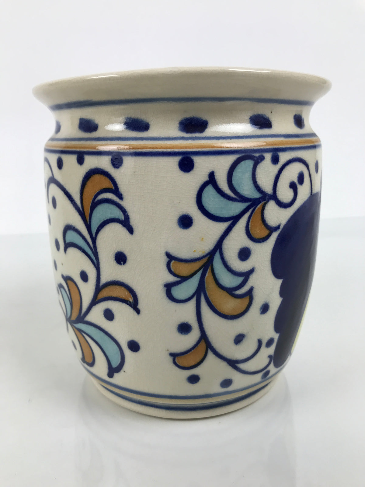 Japanese Porcelain Mizusashi Water Jar Vtg Tea Ceremony Pot Dutch-Style TG214-KT - Tea Ceremony-chidorivintage.com