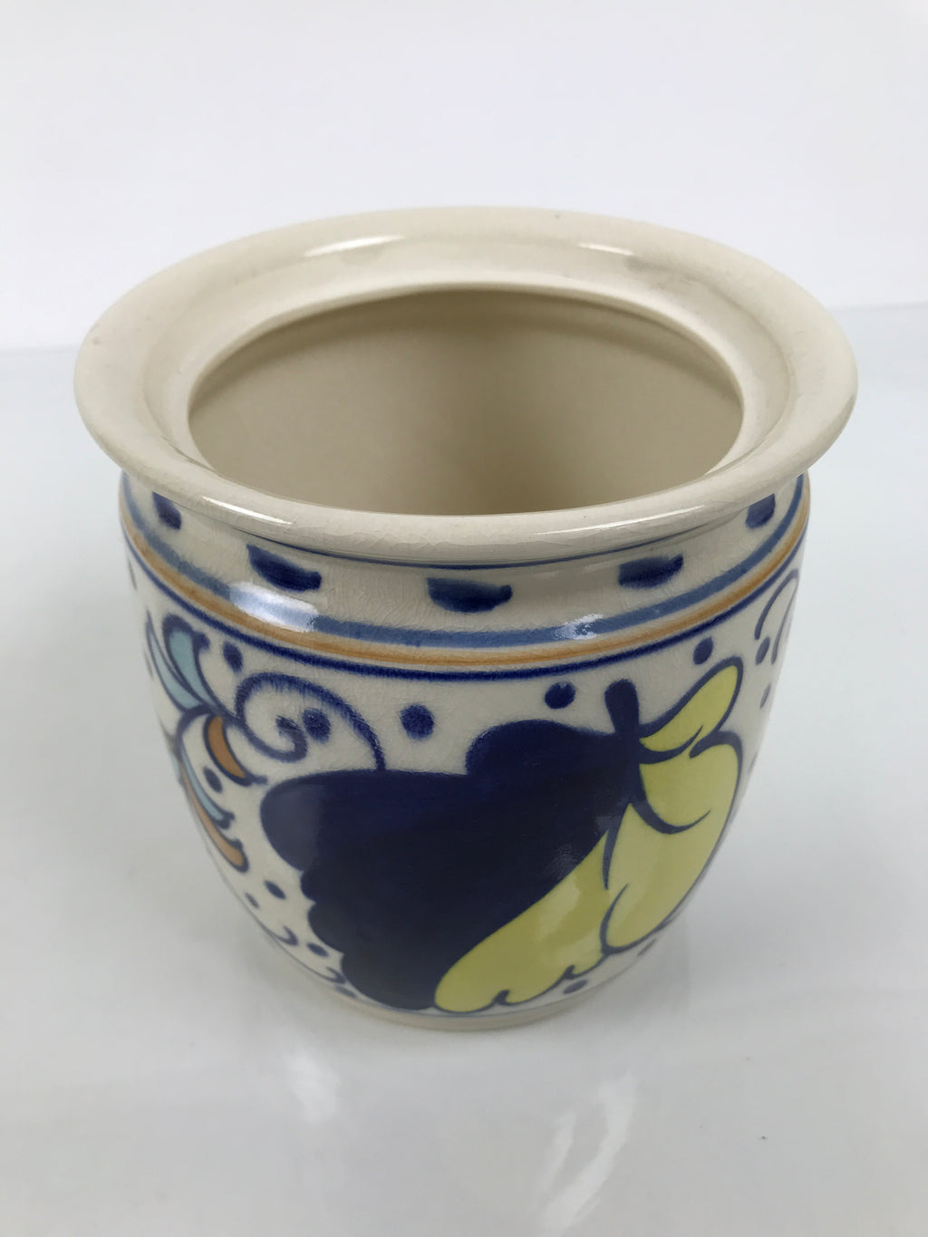 Japanese Porcelain Mizusashi Water Jar Vtg Tea Ceremony Pot Dutch-Style TG214-KT - Tea Ceremony-chidorivintage.com