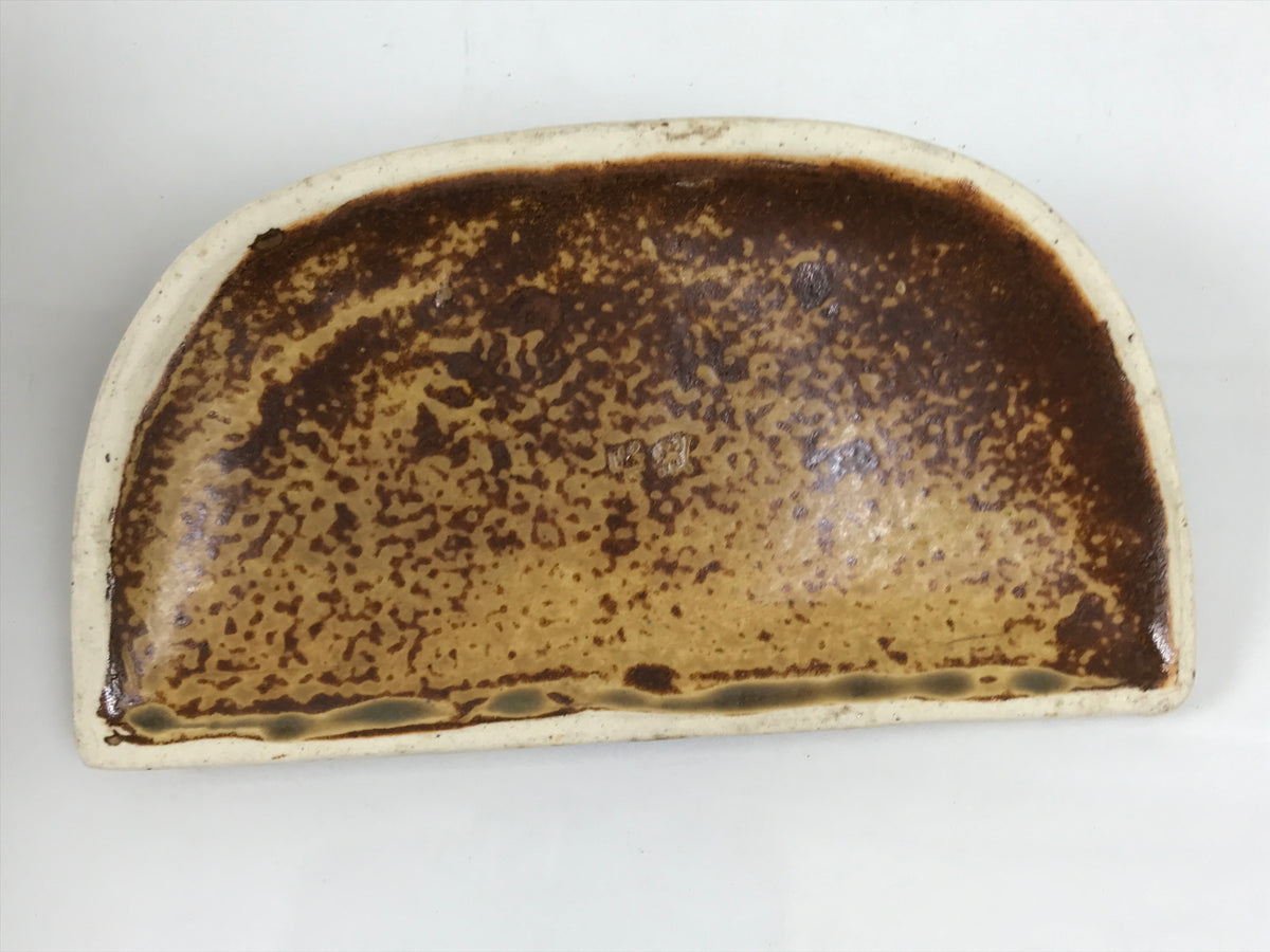 Japanese Oribe Ceramic Snack Bowl Lidded Kashiki Compartments Pottery Brown Y632-KT - Bowl-chidorivintage.com