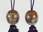 Japanese Porcelain Hanging Scroll Weights Vtg Fuchin Kakejiku Floral Red FC373-AD - Scroll Accessory-chidorivintage.com