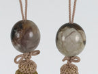 Japanese Agate Stone Hanging Scroll Weights Vtg Fuchin Kakejiku Brown Pink FC376-AD - Scroll Accessory-chidorivintage.com