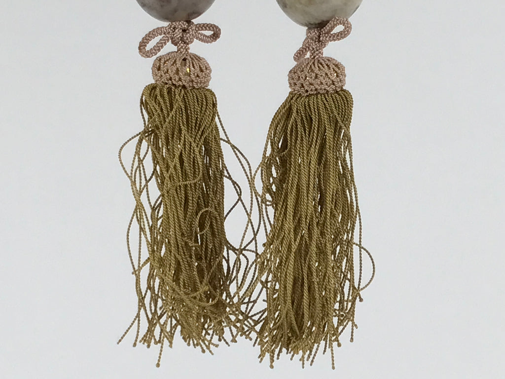 Japanese Agate Stone Hanging Scroll Weights Vtg Fuchin Kakejiku Brown Pink FC376-AD - Scroll Accessory-chidorivintage.com