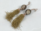 Japanese Agate Stone Hanging Scroll Weights Vtg Fuchin Kakejiku Brown Pink FC376-AD - Scroll Accessory-chidorivintage.com