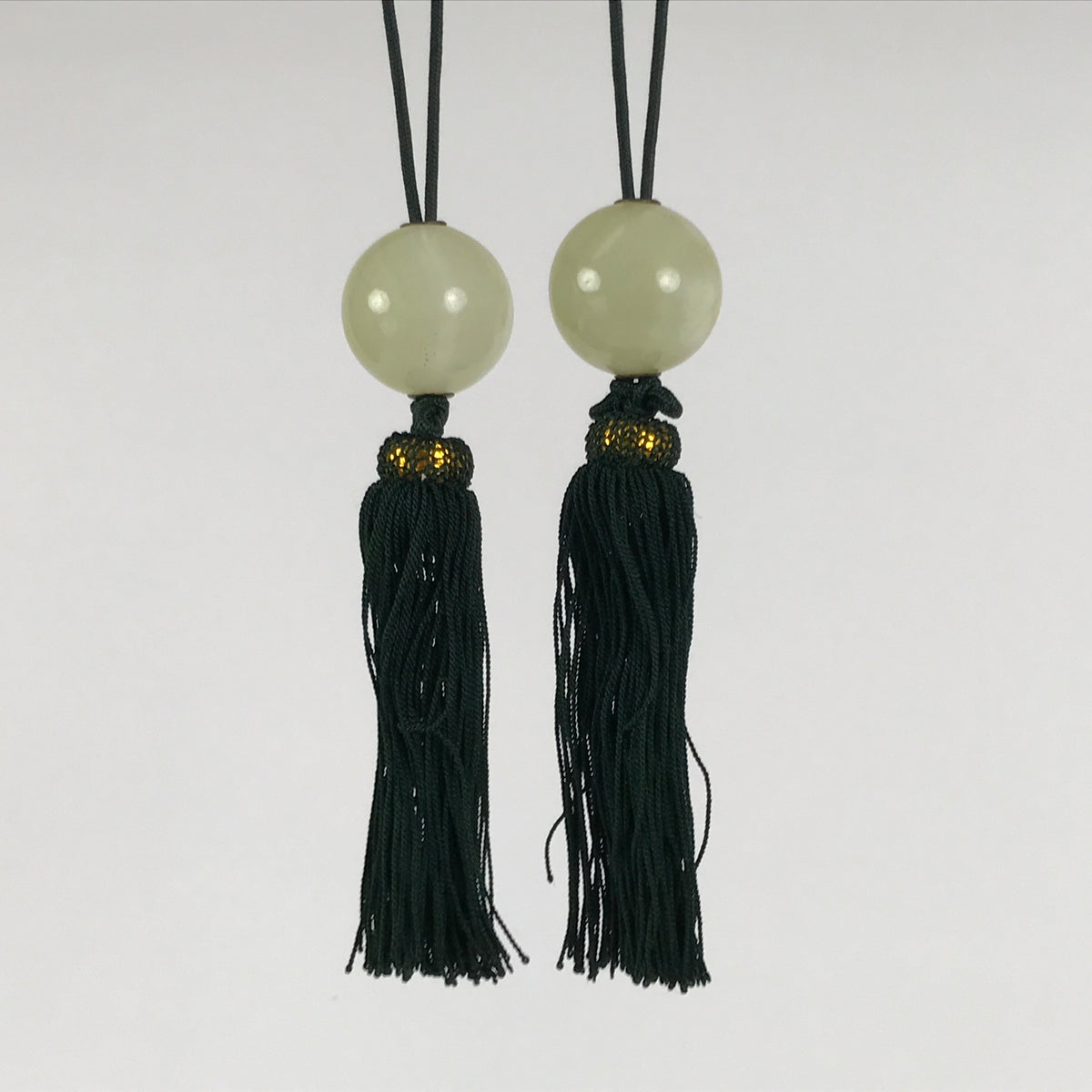 Japanese Onyx Stone Hanging Scroll Weights Fuchin Kakejiku Green Tassel FC378-AD - Scroll Accessory-chidorivintage.com