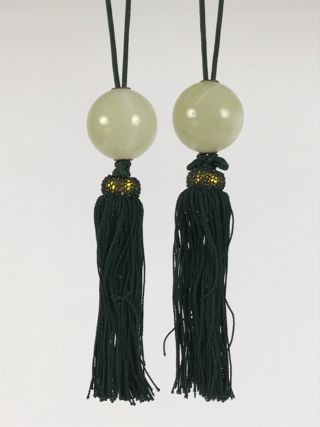 Japanese Onyx Stone Hanging Scroll Weights Fuchin Kakejiku Green Tassel FC378-AD - Scroll Accessory-chidorivintage.com