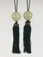 Japanese Onyx Stone Hanging Scroll Weights Fuchin Kakejiku Green Tassel FC378-AD - Scroll Accessory-chidorivintage.com