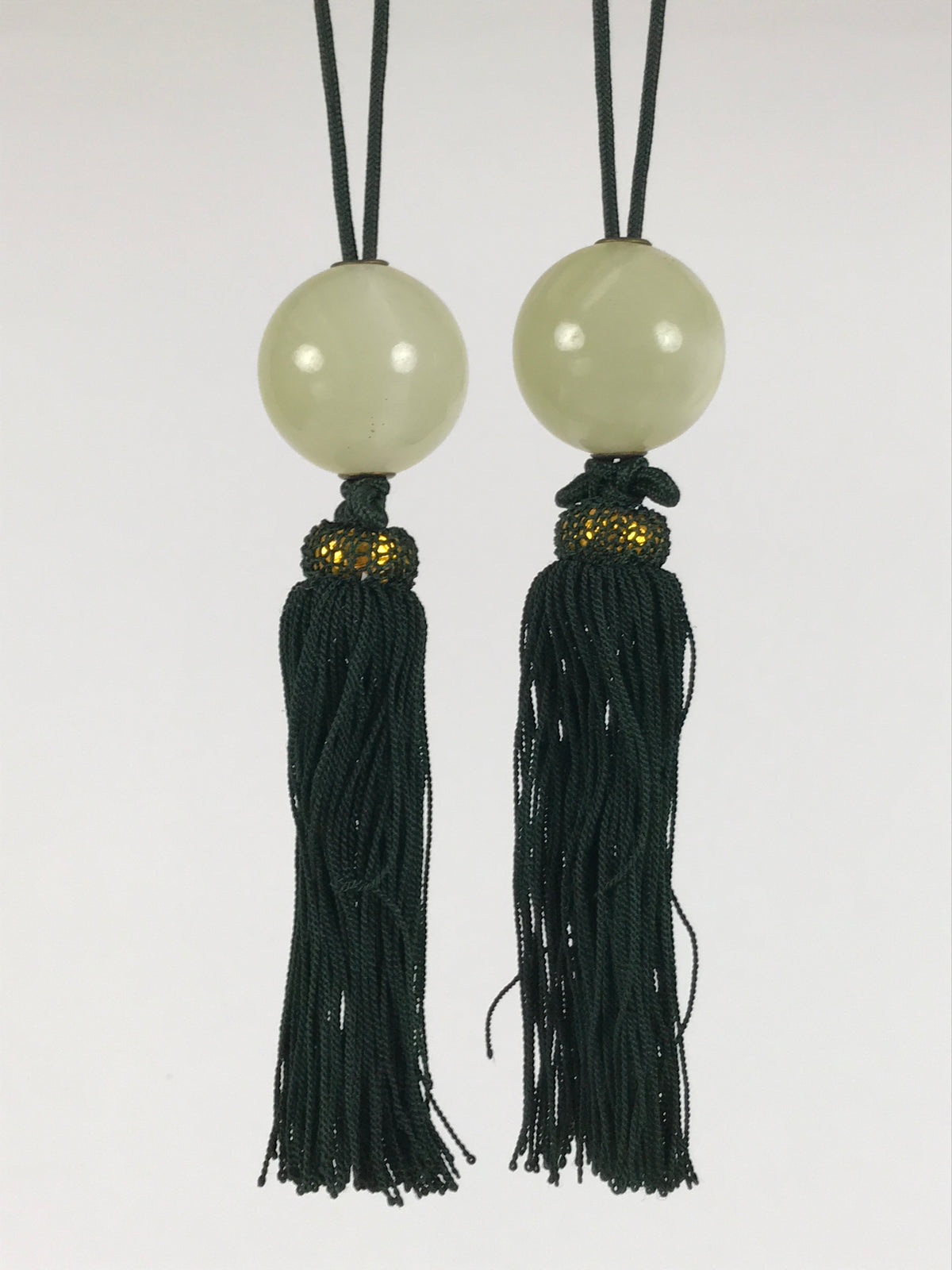 Japanese Onyx Stone Hanging Scroll Weights Fuchin Kakejiku Green Tassel FC378-AD - Scroll Accessory-chidorivintage.com