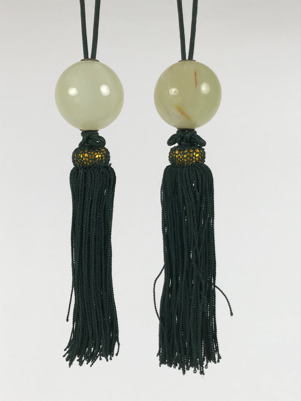 Japanese Onyx Stone Hanging Scroll Weights Fuchin Kakejiku Green Tassel FC378-AD - Scroll Accessory-chidorivintage.com