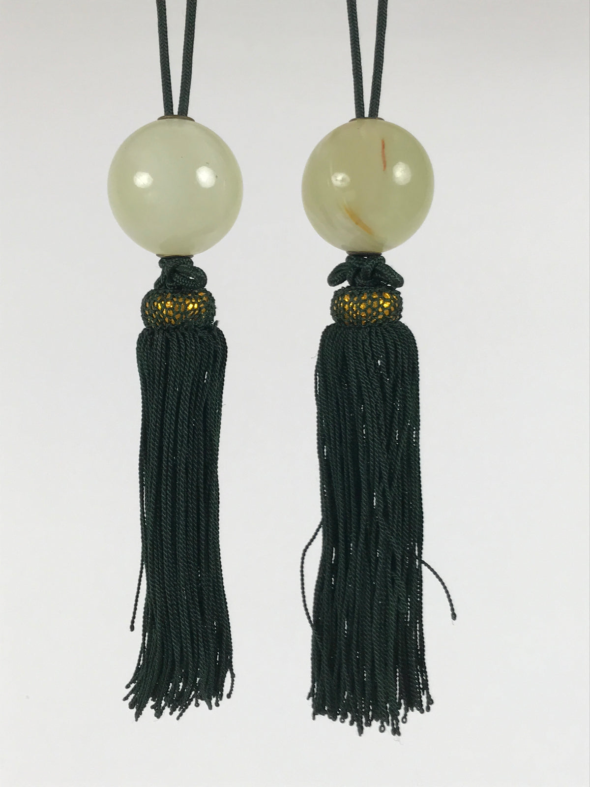 Japanese Onyx Stone Hanging Scroll Weights Fuchin Kakejiku Green Tassel FC378-AD - Scroll Accessory-chidorivintage.com