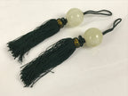 Japanese Onyx Stone Hanging Scroll Weights Fuchin Kakejiku Green Tassel FC378-AD - Scroll Accessory-chidorivintage.com