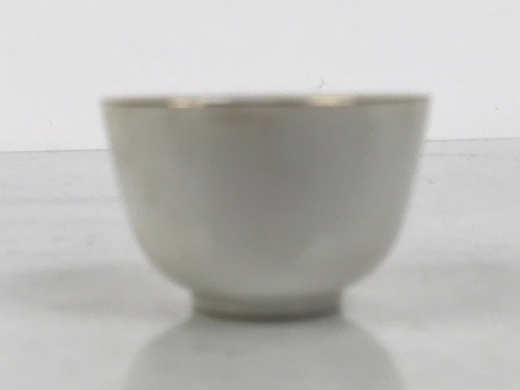 Japanese Porcelain Teacup Yunomi Buddhist Altar Offering Lotus Flower White G347-KT - Teacup-chidorivintage.com