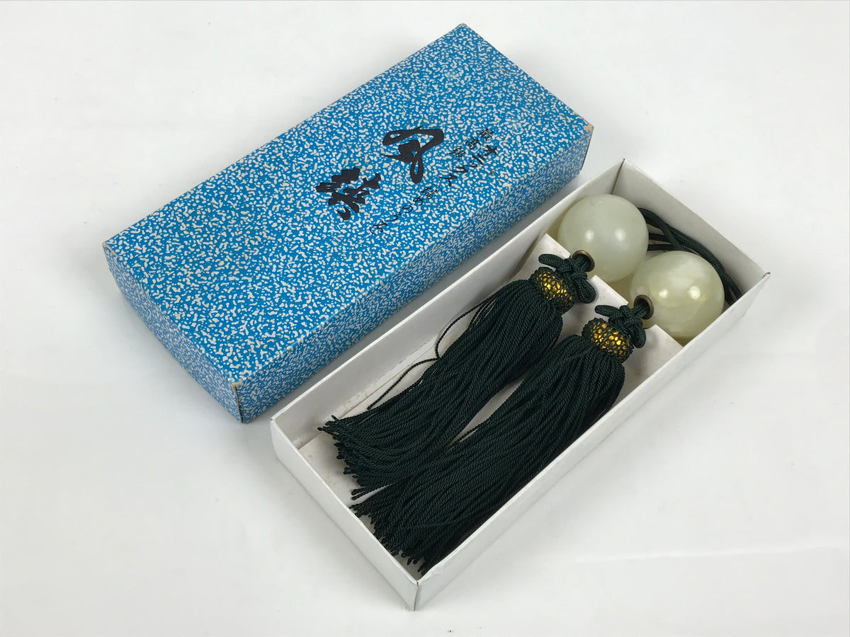 Japanese Onyx Stone Hanging Scroll Weights Fuchin Kakejiku Green Tassel FC378-AD - Scroll Accessory-chidorivintage.com